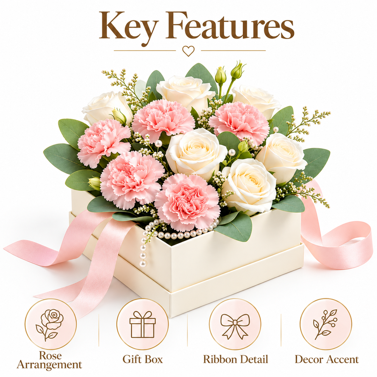 Carewellin Floral Gift Box Arrangement