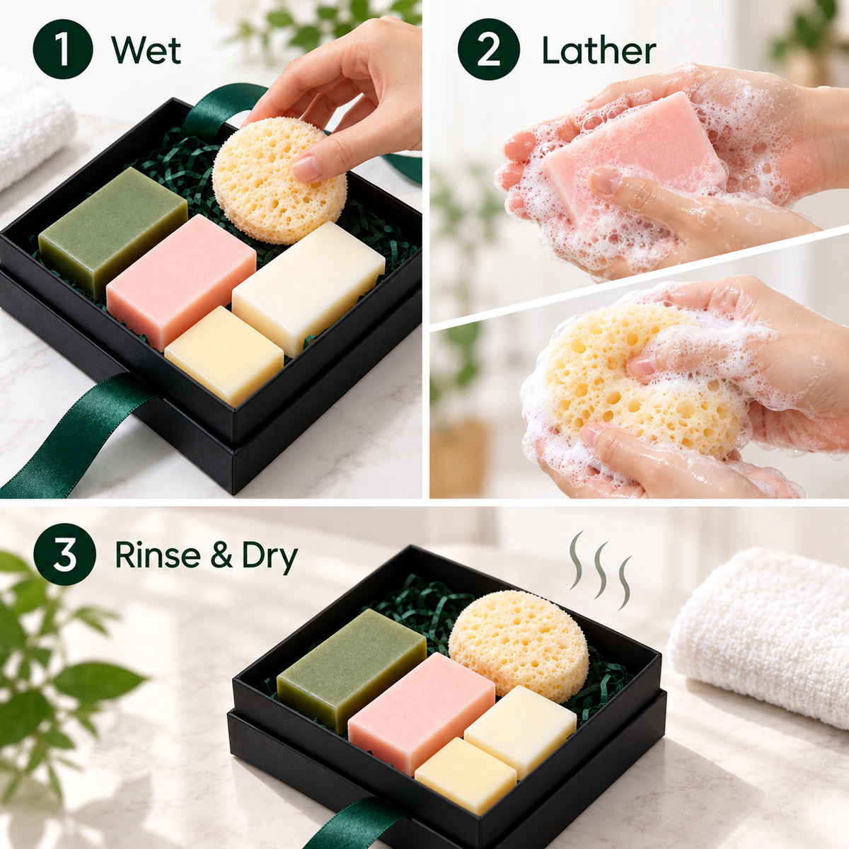 Carewellin Soap & Bath Sponge Gift Set