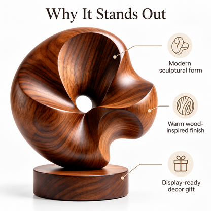 Carewellin Abstract Wood-Grain Sculpture – Decorative Desk & Shelf Gift
