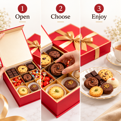 Carewellin Assorted Sweets Gift Box – Chocolates, Cookies & Confectionery Gift Set