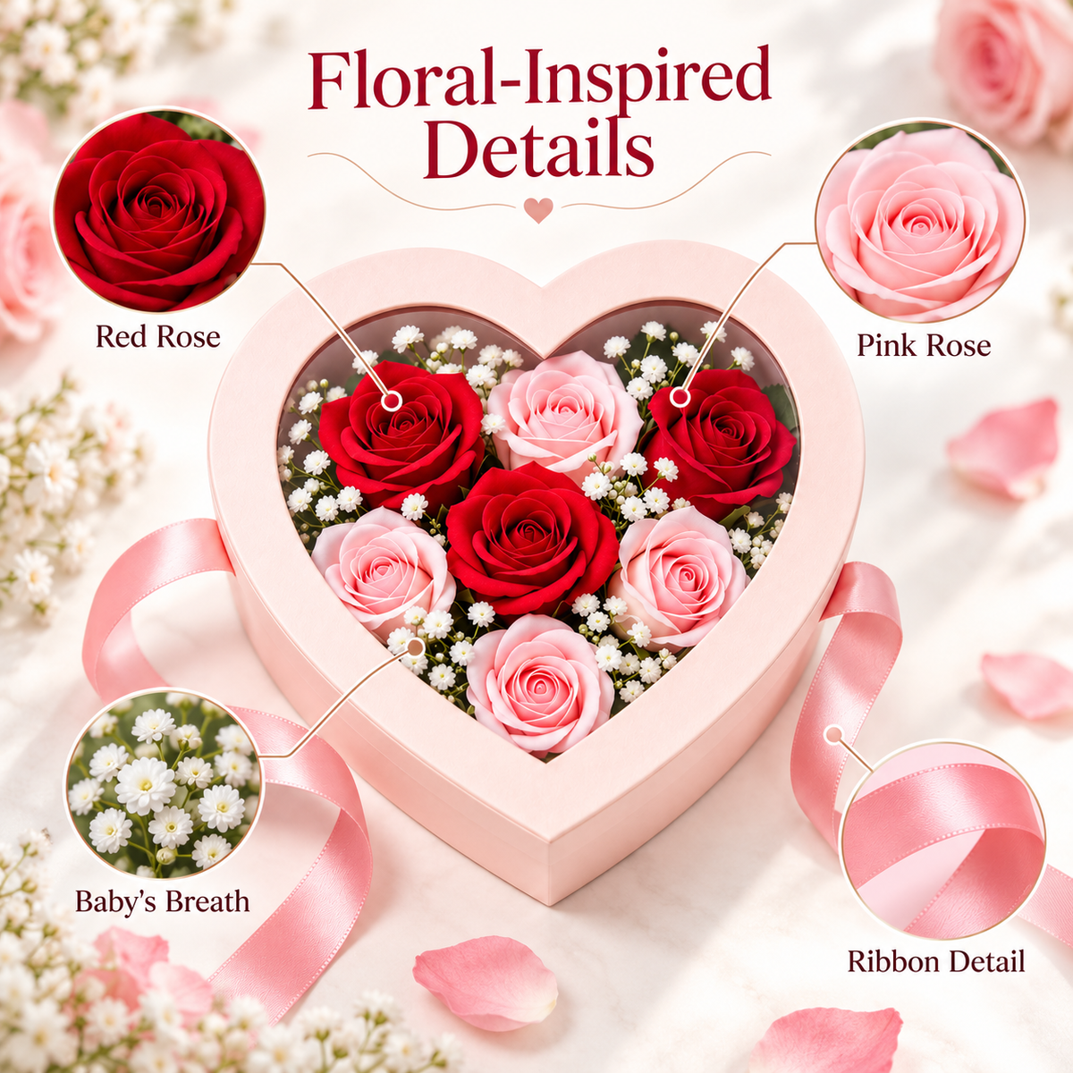Carewellin Heart Rose Gift Box Decoration