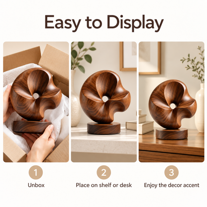 Carewellin Abstract Wood-Grain Sculpture – Decorative Desk & Shelf Gift