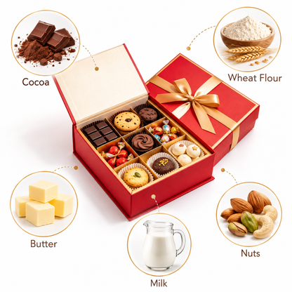 Carewellin Assorted Sweets Gift Box – Chocolates, Cookies & Confectionery Gift Set