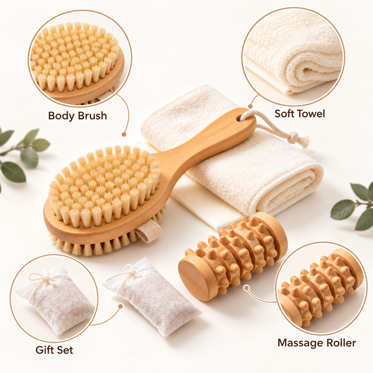 Carewellin Wooden Bath & Body Care Gift Set