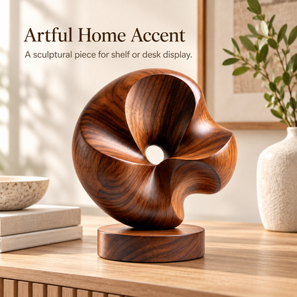 Carewellin Abstract Wood-Grain Sculpture – Decorative Desk & Shelf Gift