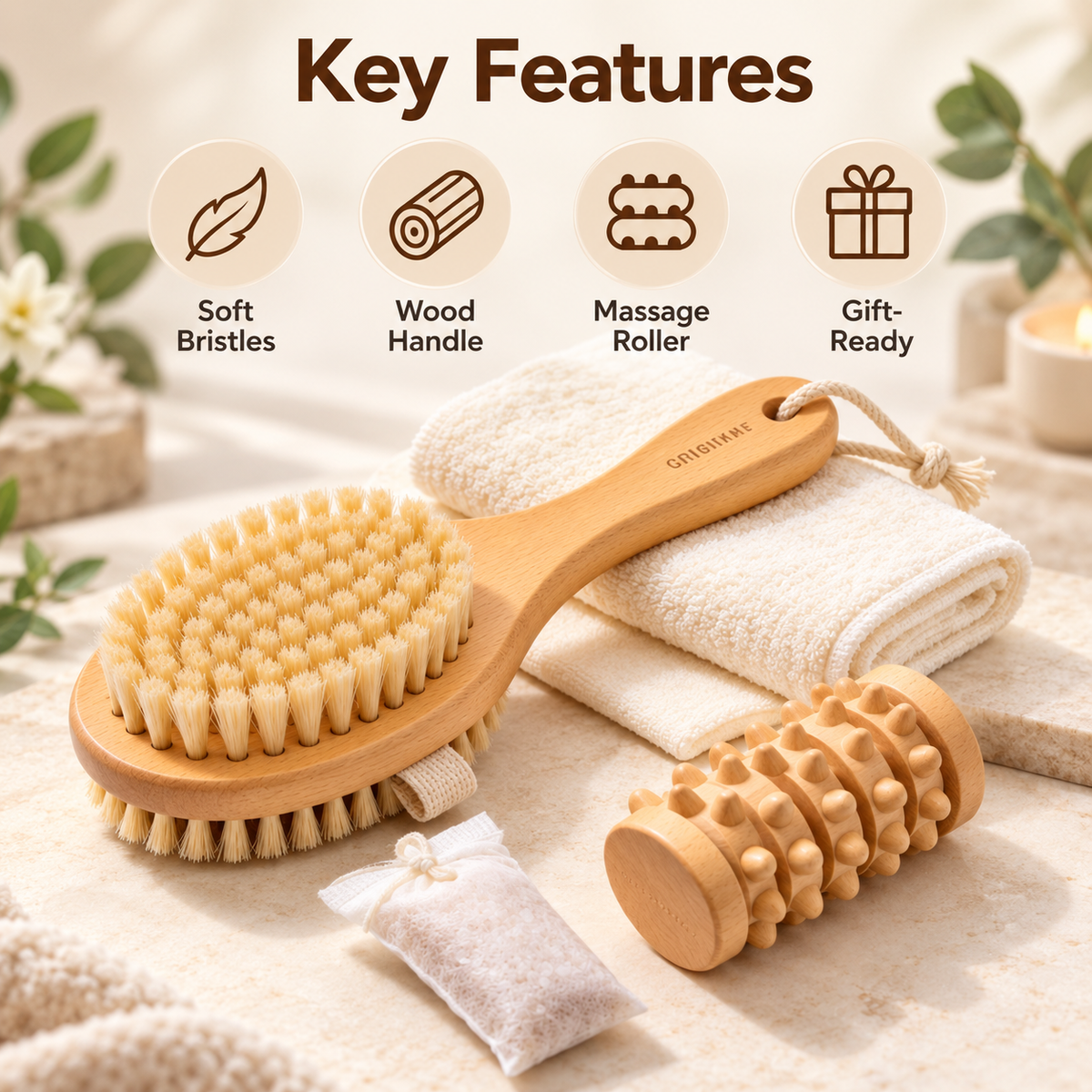 Carewellin Wooden Bath & Body Care Gift Set