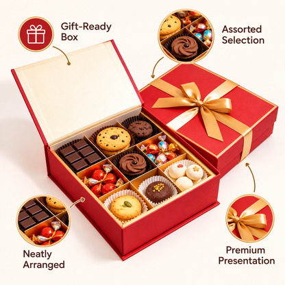 Carewellin Assorted Sweets Gift Box – Chocolates, Cookies & Confectionery Gift Set