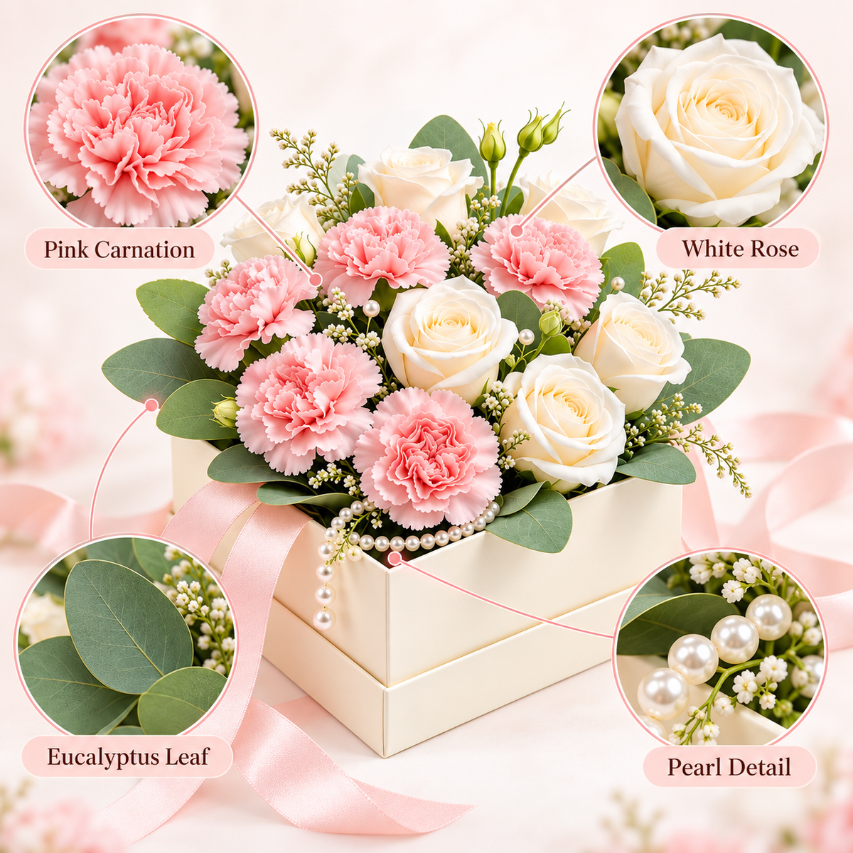 Carewellin Floral Gift Box Arrangement