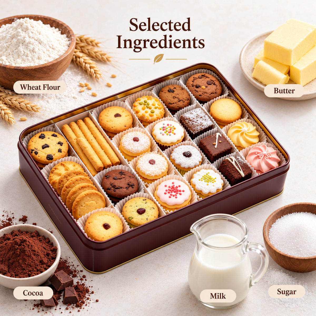 Carewellin Assorted Cookie & Treat Gift Tin – A Sweet Gift for Sharing