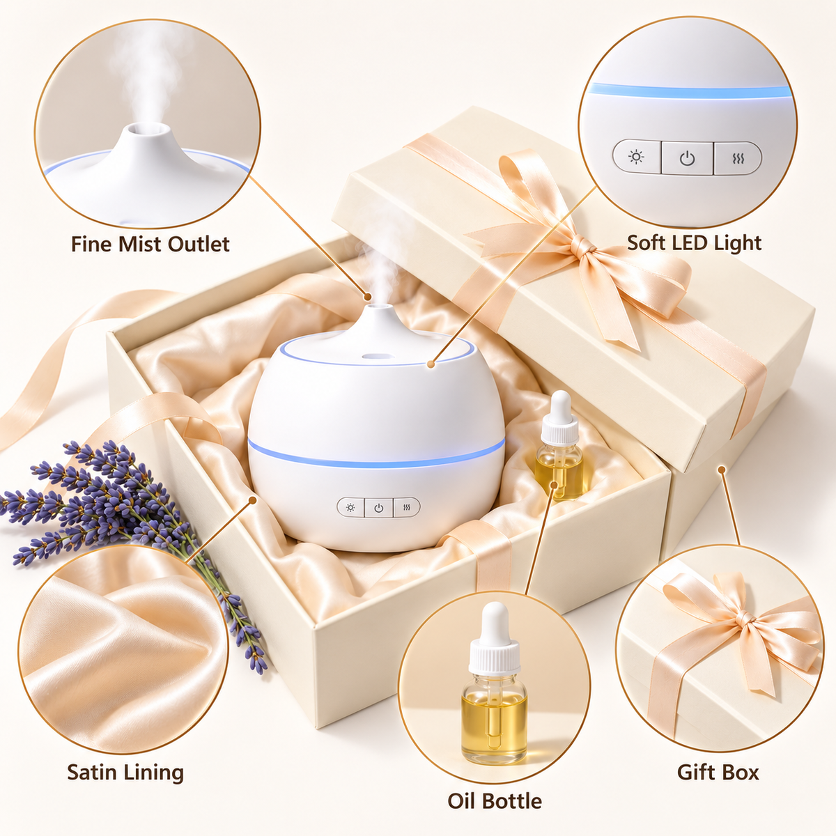 Carewellin Aroma Diffuser Gift Set – Fine Mist & Soft Light Home Gift