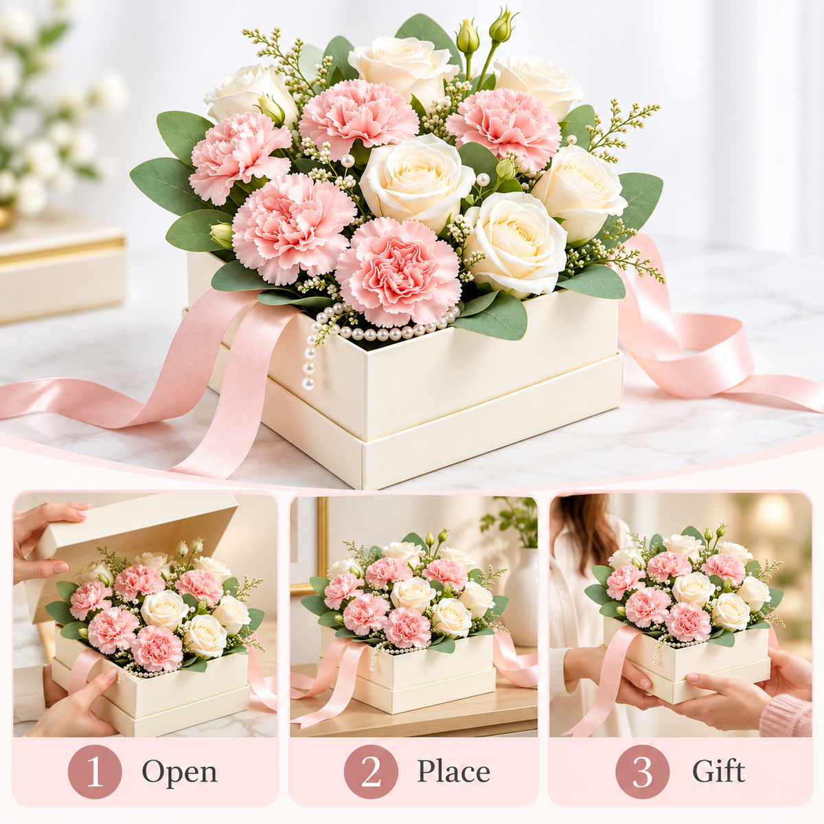 Carewellin Floral Gift Box Arrangement
