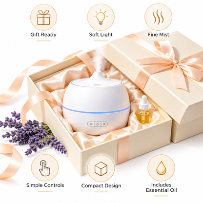 Carewellin Aroma Diffuser Gift Set – Fine Mist & Soft Light Home Gift