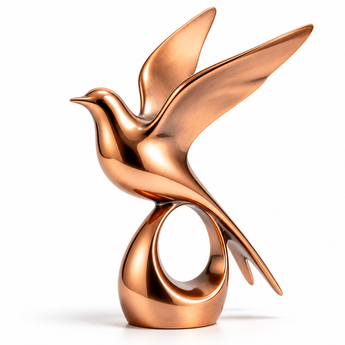 Carewellin Modern Flying Bird Sculpture Gift – Rose Gold Home Decor Accent