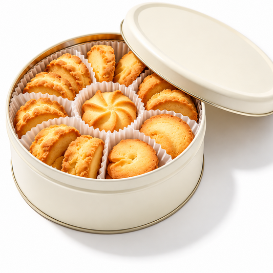 Carewellin Classic Butter Cookie Gift Tin – Assorted Cookies for Gifting & Sharing
