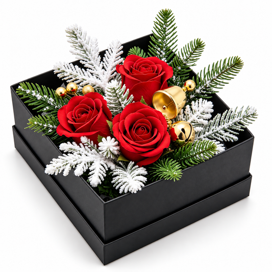 Carewellin Christmas Rose Floral Gift Box