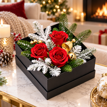 Carewellin Christmas Rose Floral Gift Box