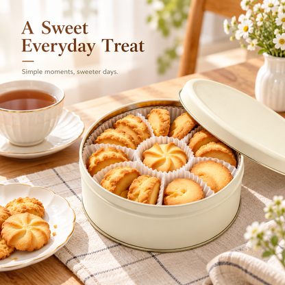 Carewellin Classic Butter Cookie Gift Tin – Assorted Cookies for Gifting & Sharing