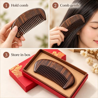 Carewellin Vintage Wooden Comb Gift Set