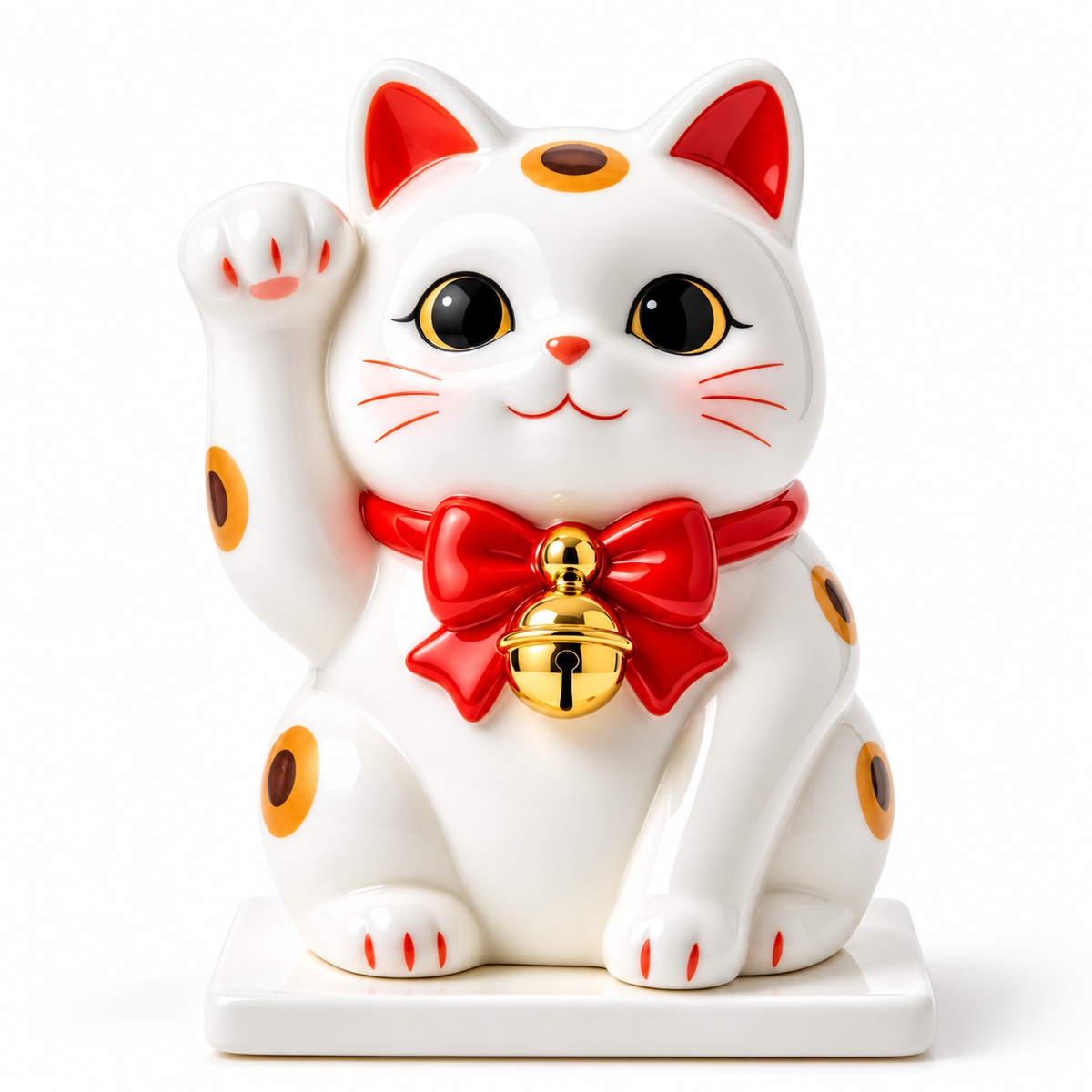 Carewellin Cute Lucky Cat Ceramic Desk Decor