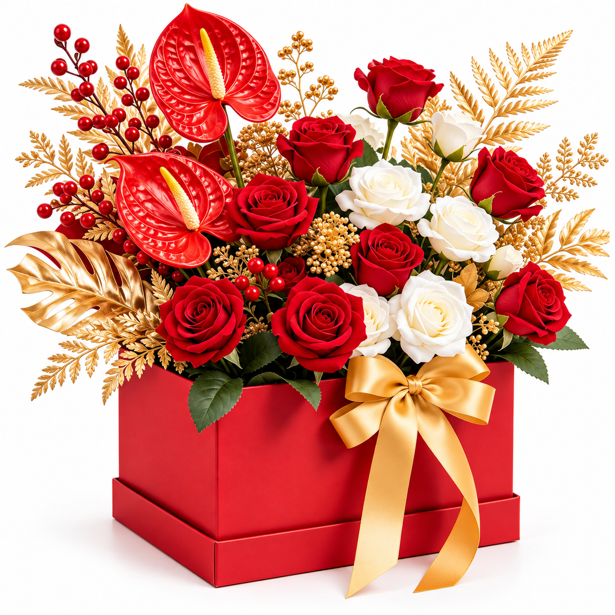 Carewellin Red Rose Floral Gift Box