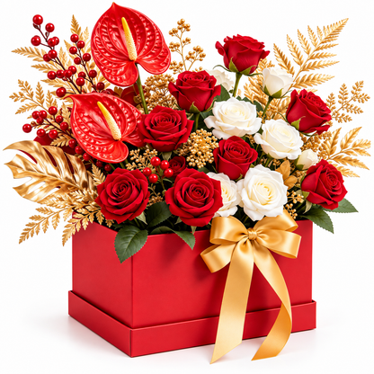 Carewellin Red Rose Floral Gift Box