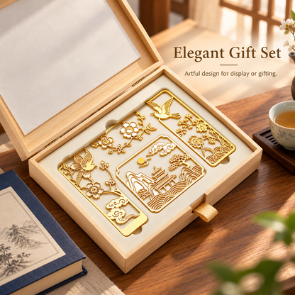 Carewellin Oriental Art Metal Bookmark Gift Set – Decorative Cutout Bookmark Collection