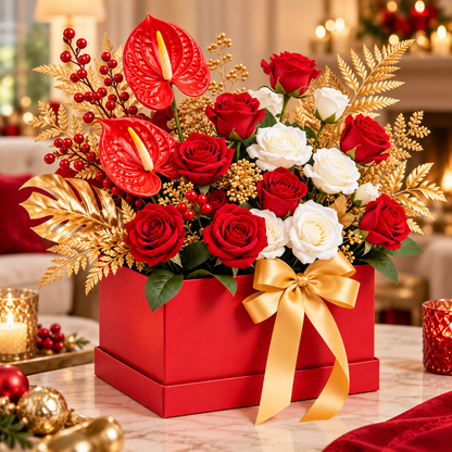 Carewellin Red Rose Floral Gift Box
