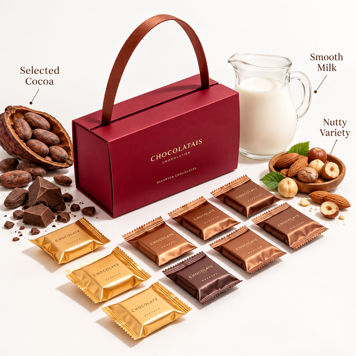 Carewellin Assorted Chocolate Gift Box – Individually Wrapped Chocolates for Gifting & Sharing