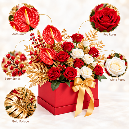 Carewellin Red Rose Floral Gift Box