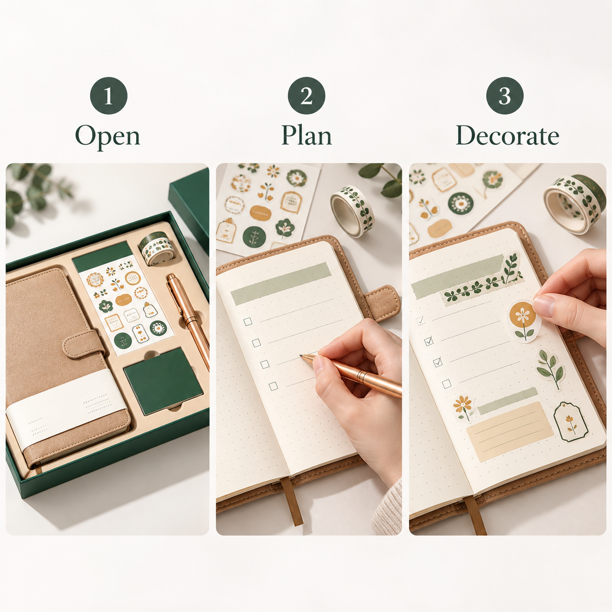 Carewellin Desk Planner Gift Set – Notebook & Decorative Stationery Collection