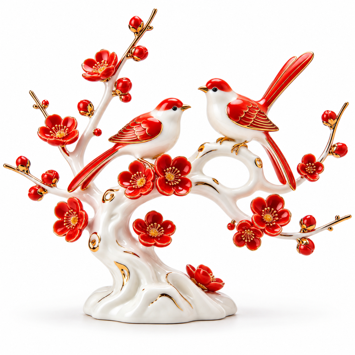 Carewellin Porcelain Bird & Blossom Home Decor Figurine