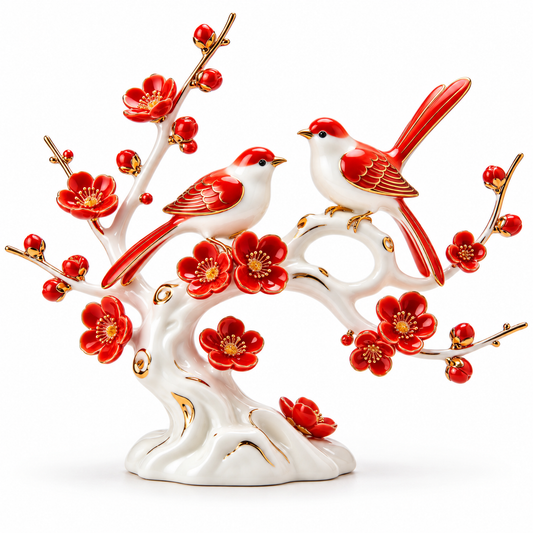 Carewellin Porcelain Bird & Blossom Home Decor Figurine