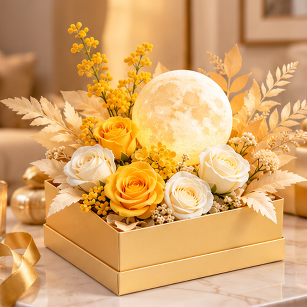 Carewellin Moon Floral Gift Box Decoration