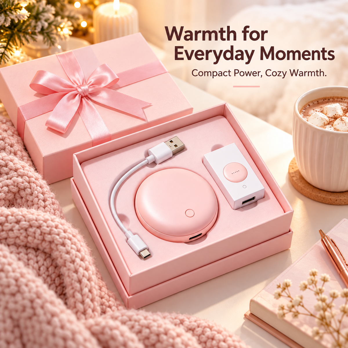 Carewellin 2-in-1 Hand Warmer & Power Bank Gift Set – Compact Rechargeable Gift