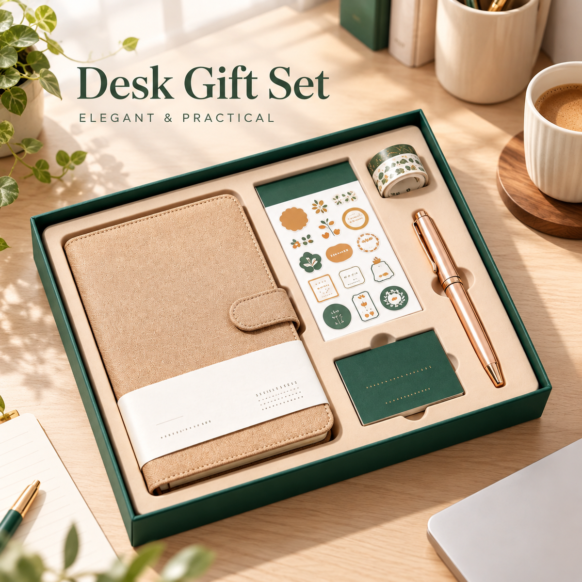 Carewellin Desk Planner Gift Set – Notebook & Decorative Stationery Collection
