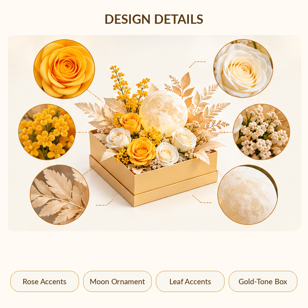Carewellin Moon Floral Gift Box Decoration