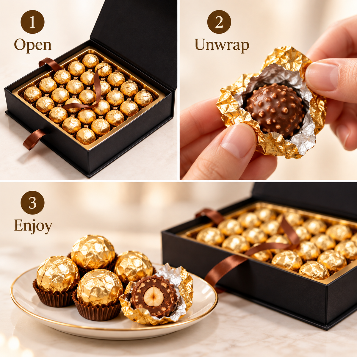 Carewellin Hazelnut Chocolate Gift Box – Individually Wrapped Gift Set for Sharing