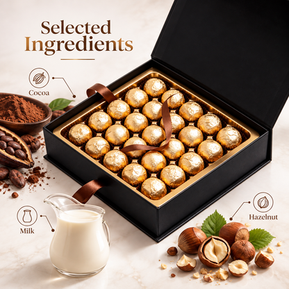Carewellin Hazelnut Chocolate Gift Box – Individually Wrapped Gift Set for Sharing