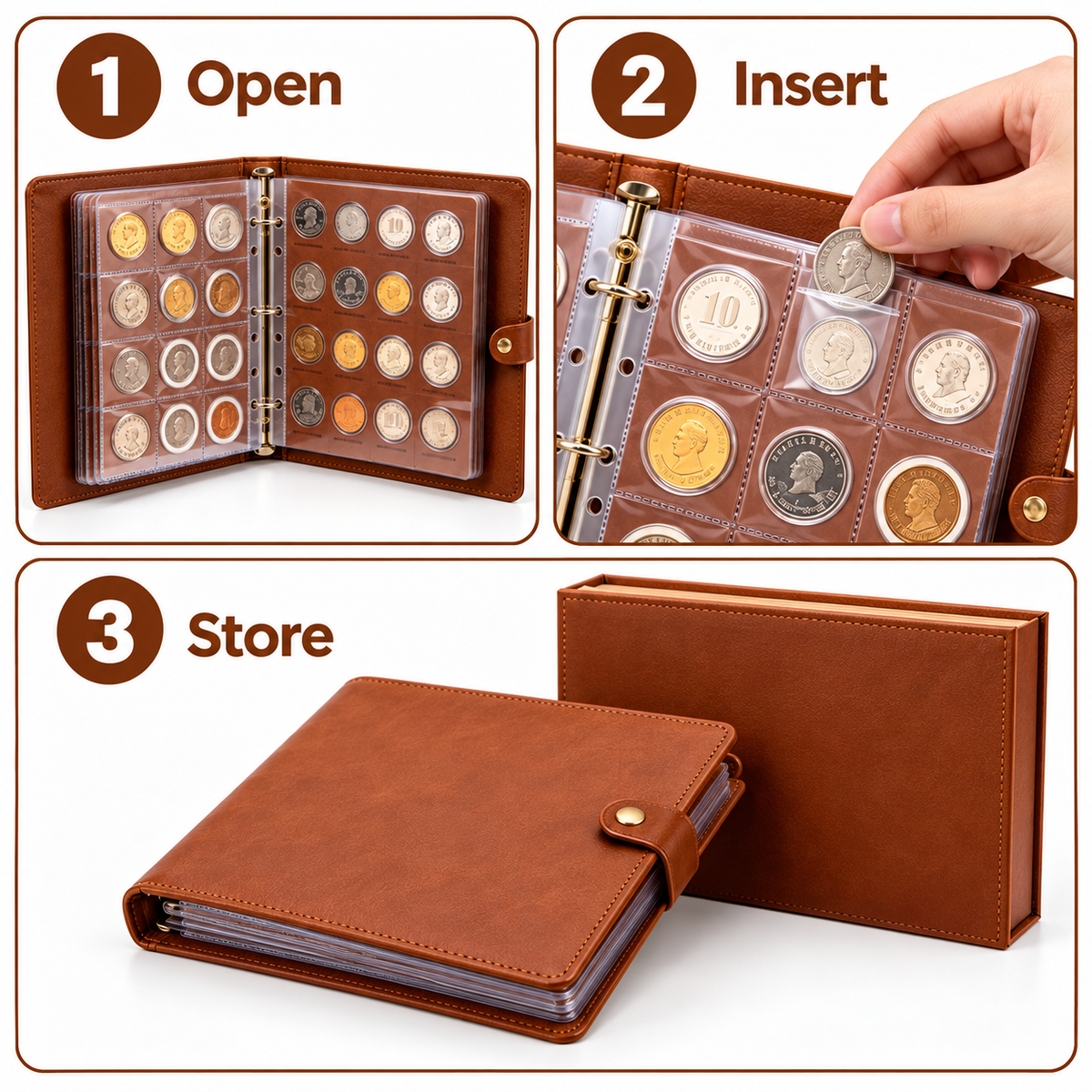 Carewellin Coin Collection Album Gift Set – Binder-Style Coin Storage Organizer