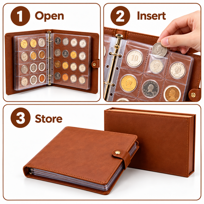 Carewellin Coin Collection Album Gift Set – Binder-Style Coin Storage Organizer