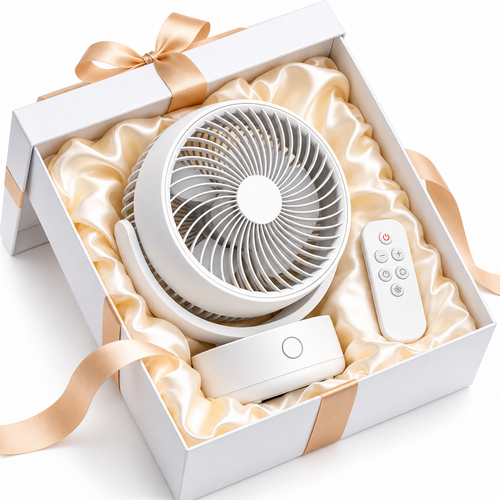 Carewellin Desktop Air Circulator Gift Set – Adjustable Fan with Remote Control