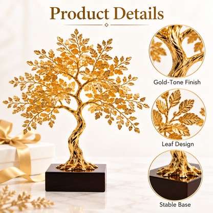 Carewellin Golden Tree Decorative Figurine