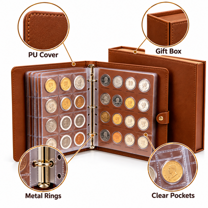 Carewellin Coin Collection Album Gift Set – Binder-Style Coin Storage Organizer