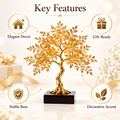 Carewellin Golden Tree Decorative Figurine