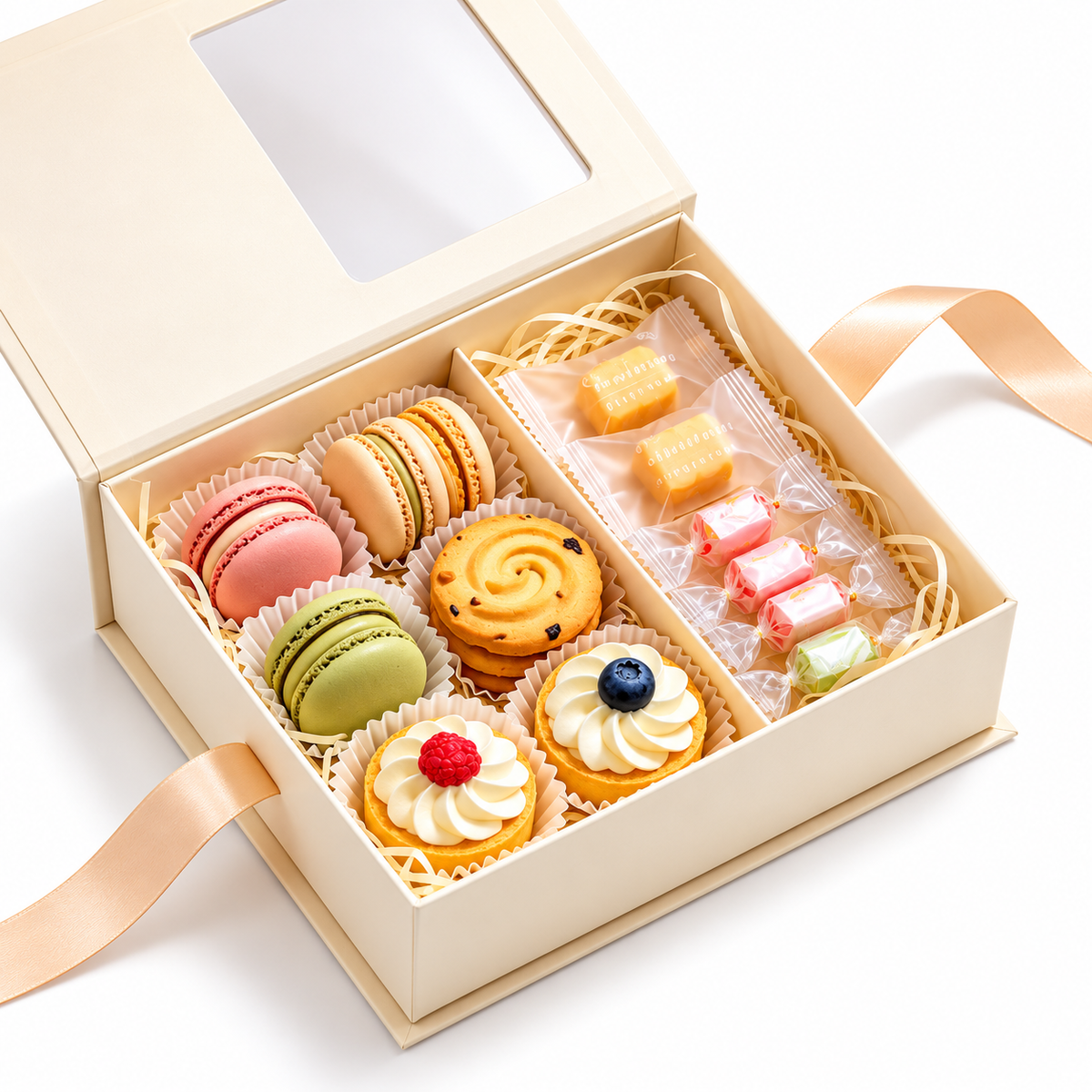 Carewellin Assorted Sweet Treat Gift Box – Macarons, Pastries & Candies for Sharing