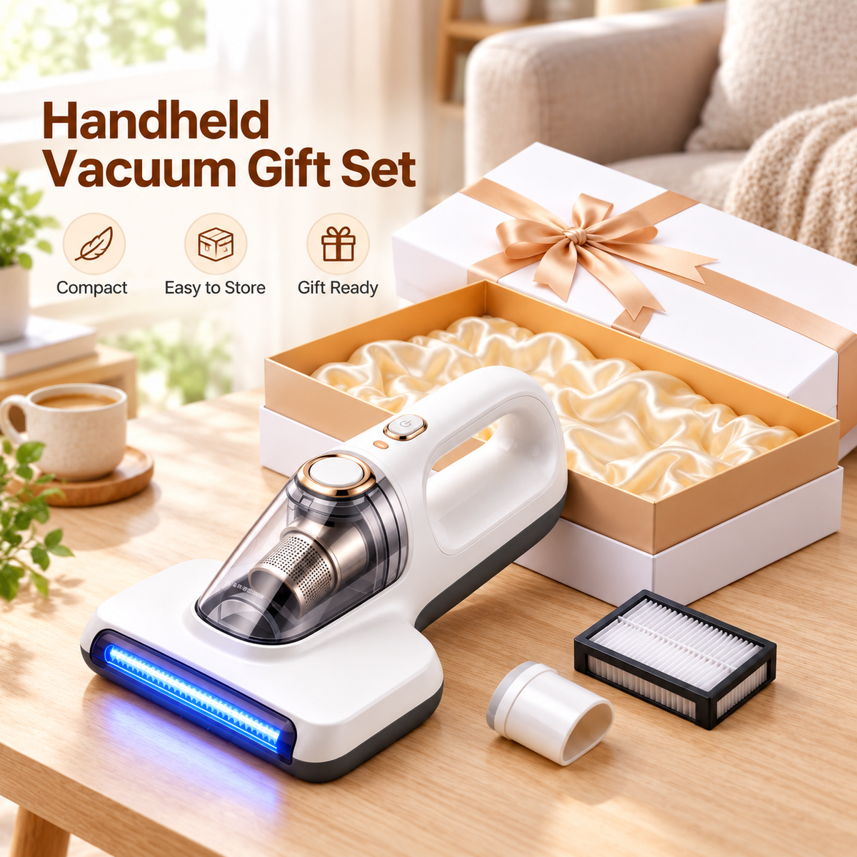 Carewellin Handheld Home Vacuum Gift Set – Compact Cleaner for Fabric Surfaces