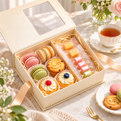Carewellin Assorted Sweet Treat Gift Box – Macarons, Pastries & Candies for Sharing